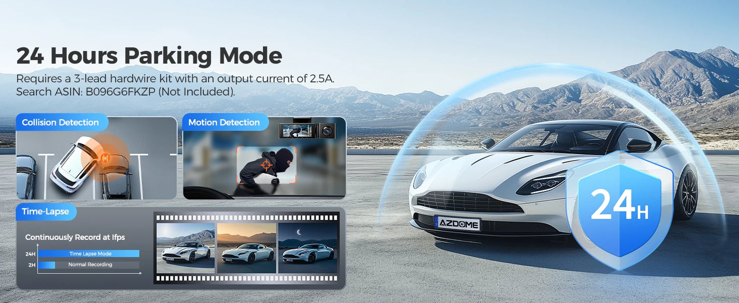 AZDOME M550 3 CH 4K+2.5K WiFi-GPS Ultra Color Dash Cam