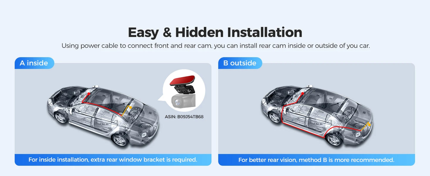 AZDOME M550 3 CH 4K+2.5K WiFi-GPS Ultra Color Dash Cam